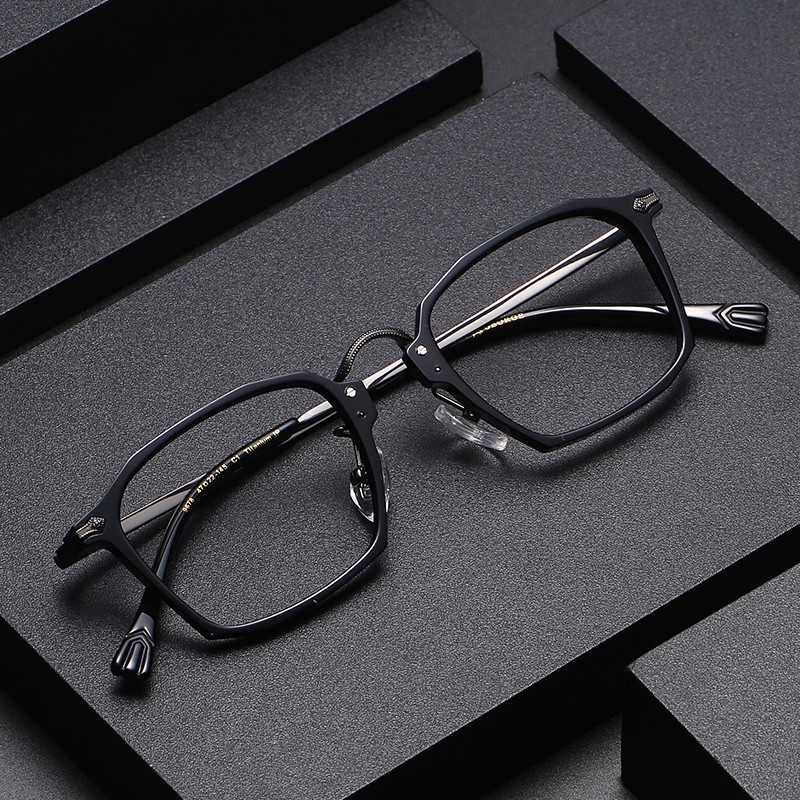 純鈦眼鏡框9678復古板材全框眼鏡架可配近視光學眼鏡架工廠直銷中性無logo尚宏眼鏡