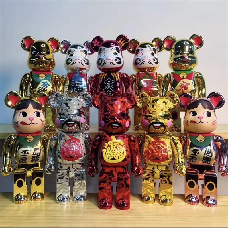 400% 庫柏力克熊ABS Bearbrick 招財祈福 系列 招財貓 達摩 兔耳 不二家 財神爺 開店 禮品 積木熊