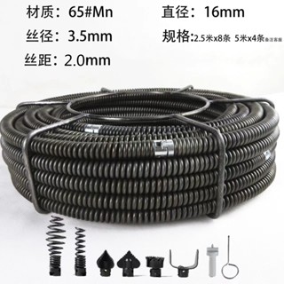 💖·`熱賣#精品 管道疏通家用電動通下水道工具神器16mm加粗加密專業彈簧投堵塞機哆啦A夢百貨
