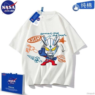 超人力霸王 NASA賽羅奧特曼短袖男孩夏季薄款純棉T恤衫卡通迪迦衣服兒童洋氣~moni