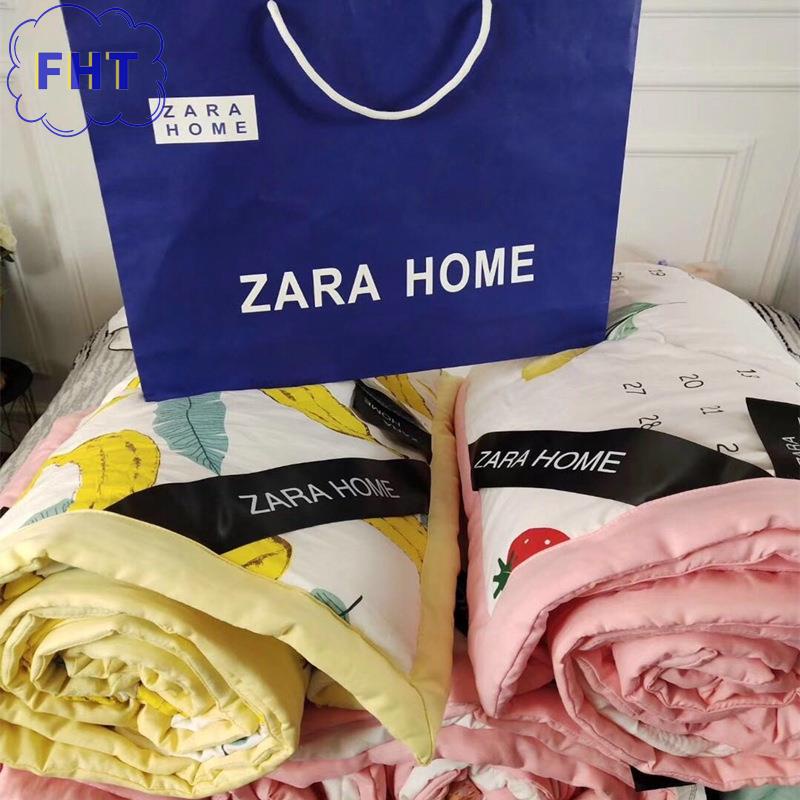 【京造】推薦|ZARA HOME同款夏被 ins風水洗棉夏涼被 卡通印花火烈鳥芭蕉葉水蜜桃草莓純棉空調被子可機洗蠶絲薄