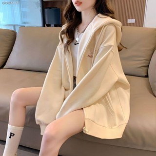 開衫外套女秋冬季新款加絨加厚慵懶風連帽衛衣寬松長袖上衣ins潮韓版尺碼外套 衛衣開衫