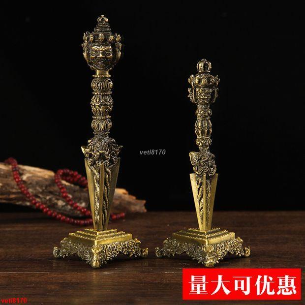 新品*熱賣*藏式金剛橛降魔杵金剛杵法器 三面金剛普巴杵密宗宗教用品佛堂