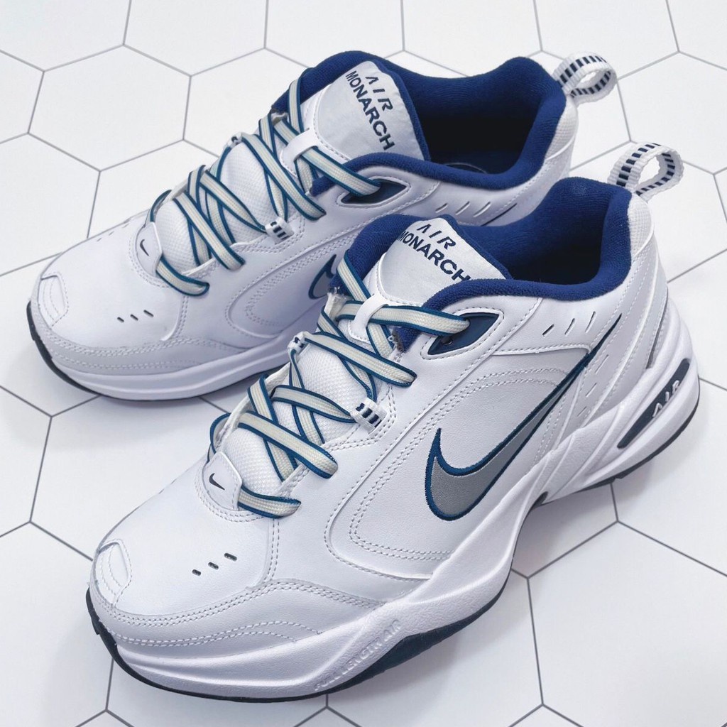 Nike Air Monarch 4 White Navy 藍白 休閒運動鞋 415445-102