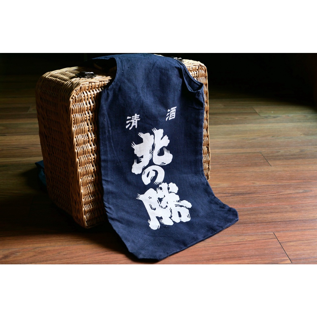 日本 二連型 酒袋 藍染 商空佈置