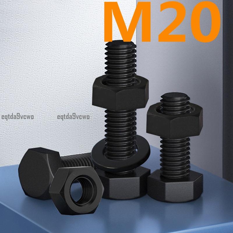 台灣💯（M20）黑色尼龍外六角螺絲螺母套裝組合大全塑膠外六角螺栓M20