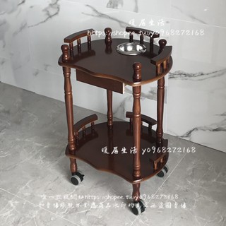 <暖居生活>花架圓形實木茶麻將機邊茶幾置物架電話架飲水機架桌邊幾沙發角幾