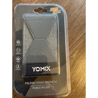 全新優迷 YOMIX手機背貼磁吸式卡夾手機架 灰黑色