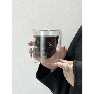 LIGHT HOMEins創意雙層美式果汁杯玻璃杯骷髏頭耐高溫冰咖啡杯拿鐵杯牛奶杯#預購#要開超取請聊聊我