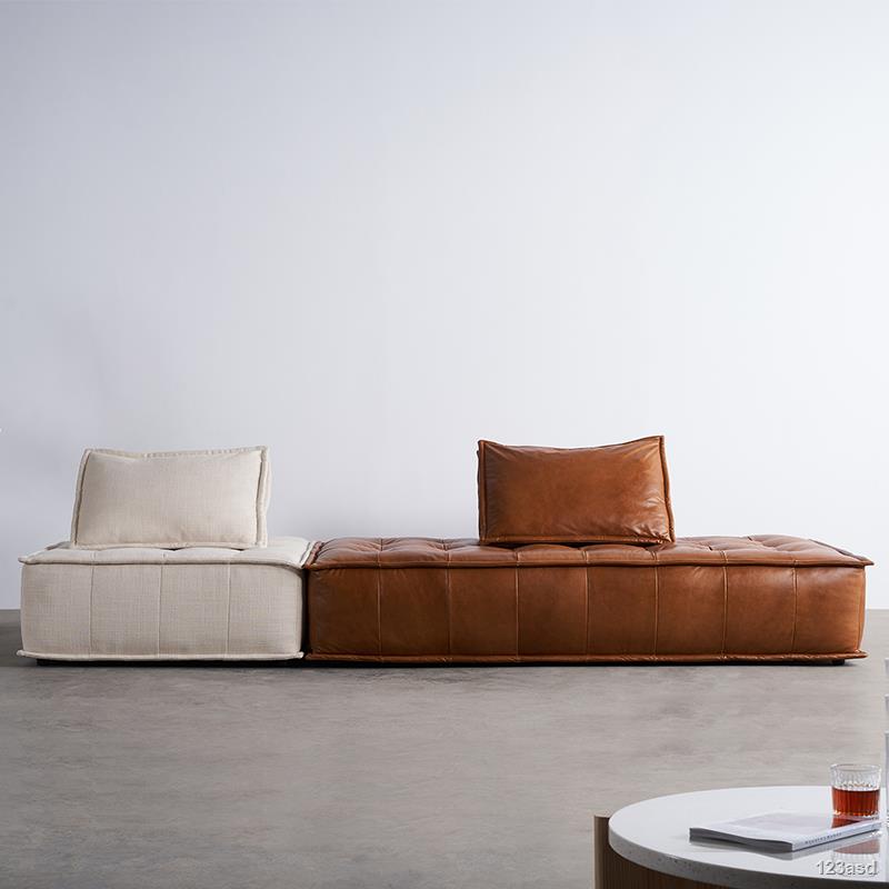 【特價現貨】芬納維亞ART 現代侘寂風豆腐塊皮沙發 Parlor 意式簡約模塊布沙發  沙發 沙發床 貴妃椅 椅子