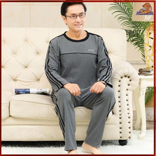 中老年睡衣 睡衣家居服 睡衣套裝 男睡衣 男居家服 男士睡衣套裝 夏天睡衣 男睡衣套裝春秋季純棉長袖褲男士睡衣中年爸爸套
