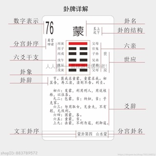 人人易六十四卦牌 易經撲克牌 含卦辭爻辭六爻卦象 送銅錢方圓圖 Ma30