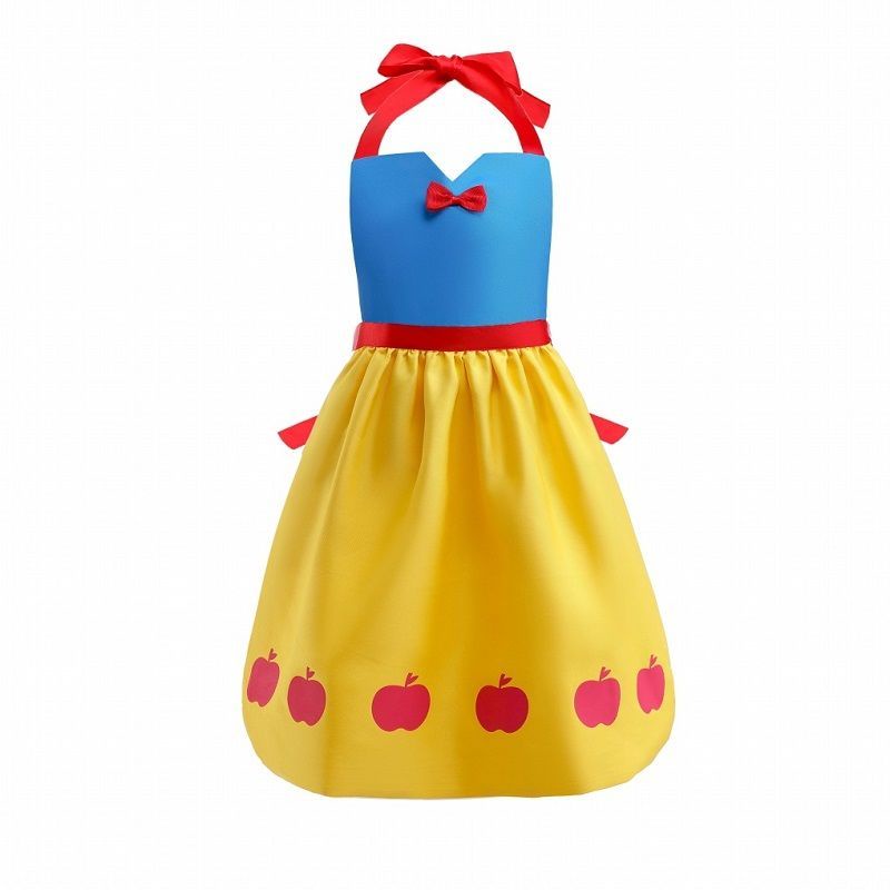 ---新款 7折---兒童公主風圍裙卡通可愛白雪公主艾莎灰姑娘掛脖親子裝圍裙 棉花屋