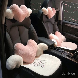 【優選精品】卡通汽車坐墊通用頭枕卡通後排車座墊單片四季通用車用座椅靠墊女ins日韓風 LKOG
