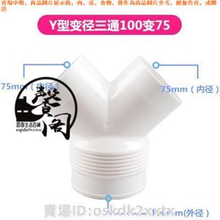 臺灣發貨PVC三通管 Y型 三通介面新風系統配件 abs通風管pvc5/110 排風管 道接頭風管848