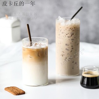 限時優惠·熱銷·日式手工簡約圓形耐高溫玻璃杯ins網紅咖啡館商用冰拿鐵美式咖啡杯 耐熱水杯360ml/500ml