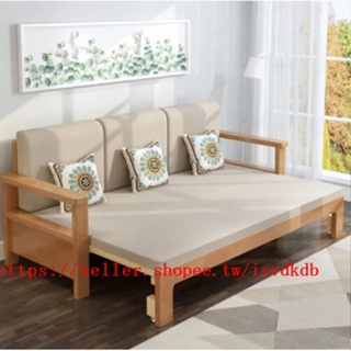 下殺 新品 代客組裝 低價實木沙發床 多功能可伸縮 客廳坐臥雙人1.5米 可折疊 小戶型推拉兩用