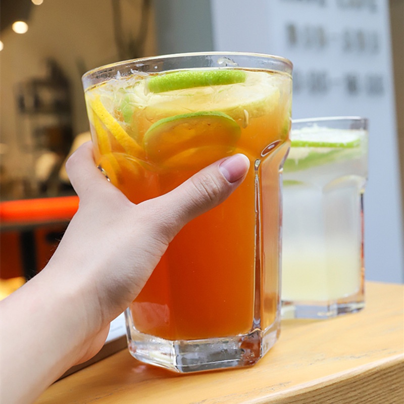 【銘行】【餐吧用具特賣】韓式ins網紅餐廳超大容量玻璃杯韓風冷飲金桔檸檬果汁杯啤酒杯子