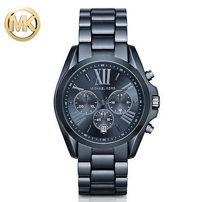 凯丽二手-Michael Kors MK手錶黑色不鏽鋼帶男女三眼計時防水日曆腕錶MK5550 MK6248