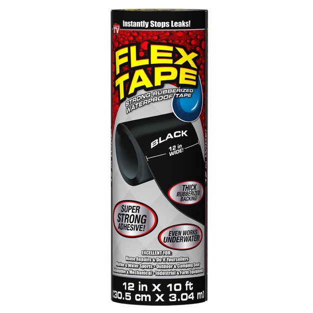 美國FLEX TAPE 強固型修補膠帶 12吋巨無霸 (黑色 美國製)｜ASTool