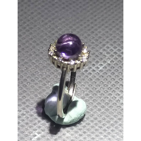 莫桑鑽💎全淨料紫黃水晶戒指~可自調戒圍