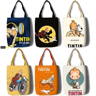 丁丁歷險記 Adventures of Tintin 購物袋 帆布單肩包 便攜簡約包 Ap23