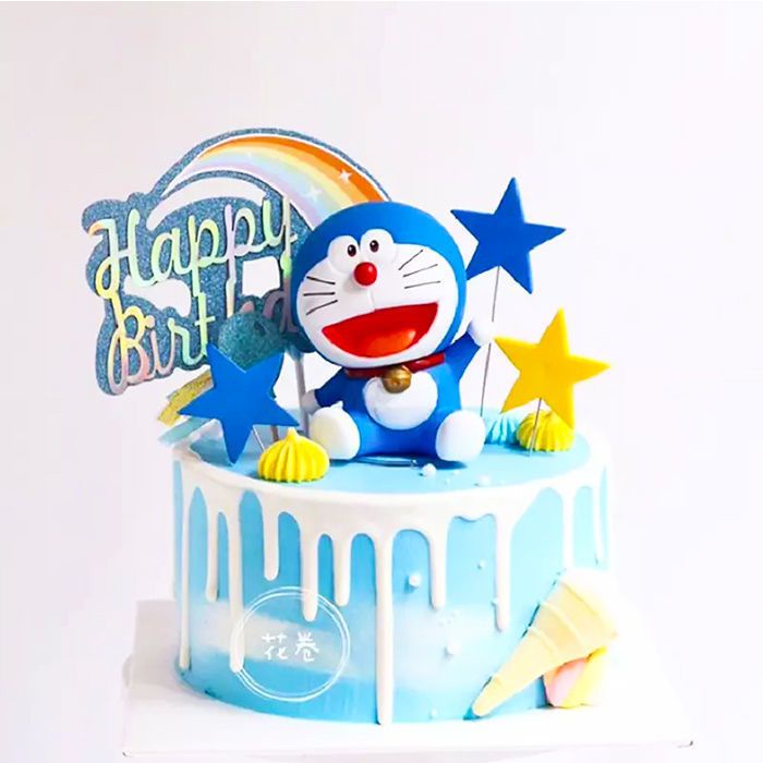 【貝迪】哆啦a夢生日蛋糕裝飾烘焙玩具叮當貓藍胖子配件插件機器貓擺件