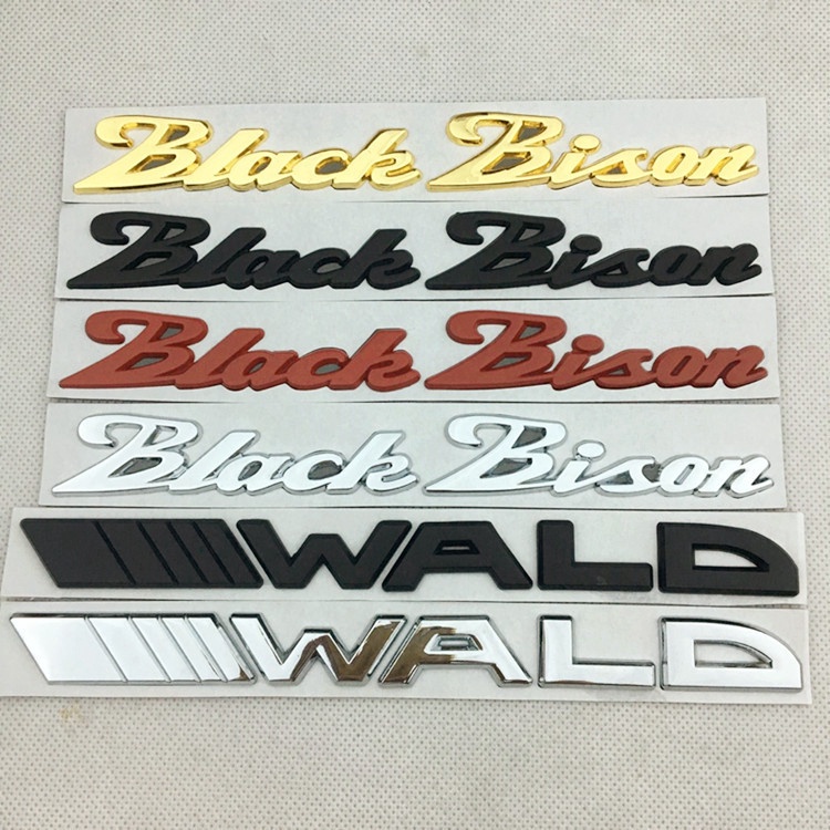 花蓮出貨㊣車貼WALD Black Bison車尾字母標 適用BMW BENZ改裝極限野牛車標 適用寶馬賓士金屬車身貼