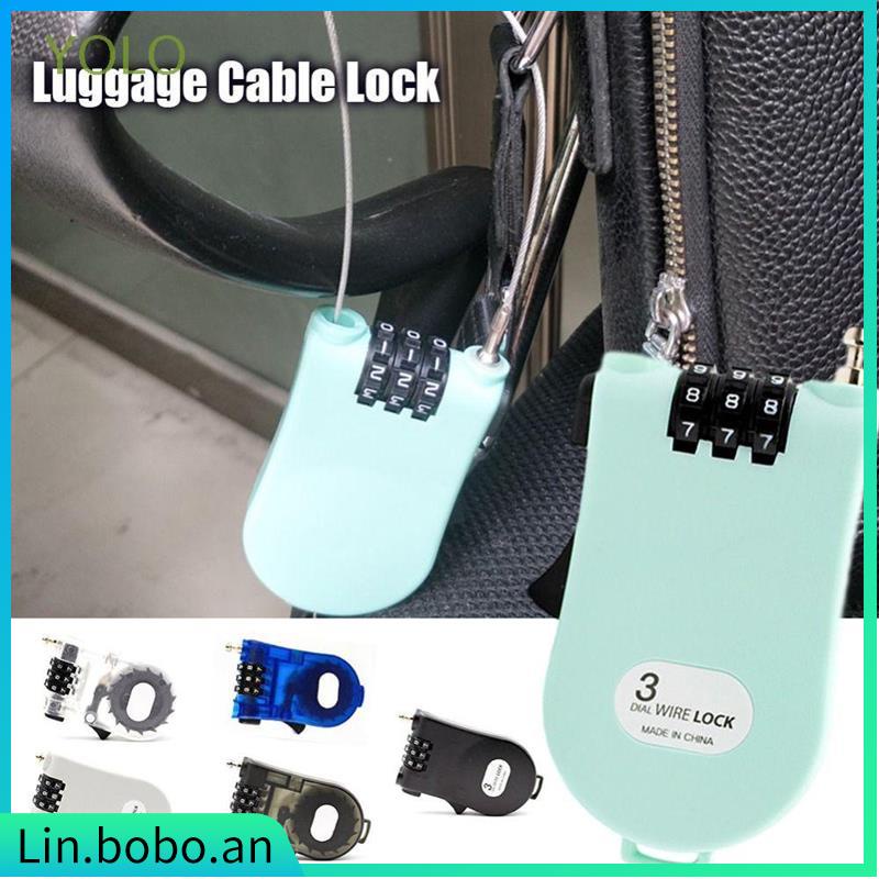 Luggage Combination Lock Bag Carriage Anti-theft Steel Cable