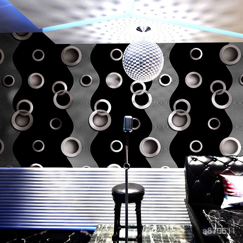 ktv墻紙 歌廳閃光墻佈3d反光幾何酒吧主題包廂髮光幾何背景墻壁紙