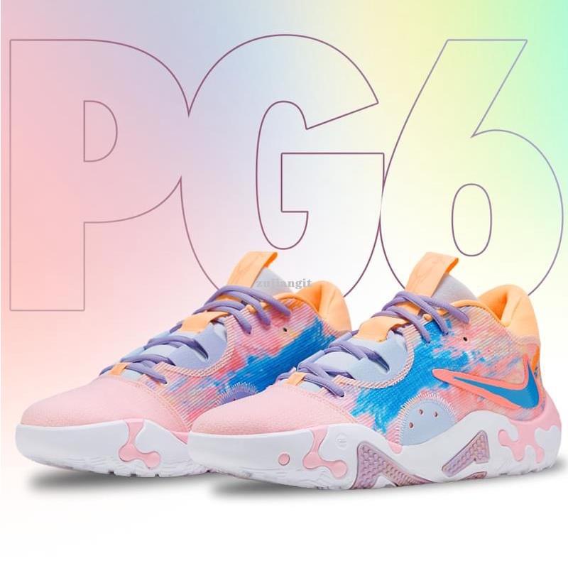 Nike PG 6 Painted Swoosh 粉藍 籃球鞋 男款 DO9823-100