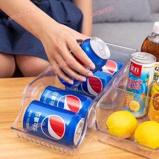 臺南免運☀高透明冰箱收納盒 高品質抽拉式易拉罐收納盒 可樂罐飲料瓶置物架 整理盒 收納盒