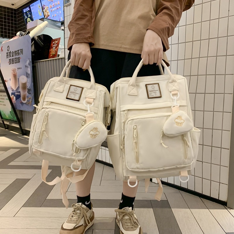 📣火山運動💜📣     2 合 1 學生書包 後背包 韓國背包 國中大容量 女生背包 旅行袋 2023 新款