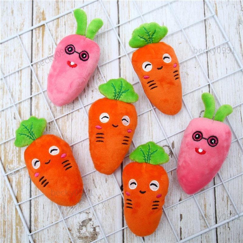 ⚡熱銷⚡吊飾 鑰匙圈可愛表情蘿蔔水果公仔吊飾卡通蔬菜毛絨玩具胡蘿蔔包包掛飾娃娃