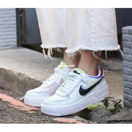 Nike Air Force 1 Shadow SE 蘋果綠 解構 像素 休閒百搭板鞋 CV8480-300女鞋