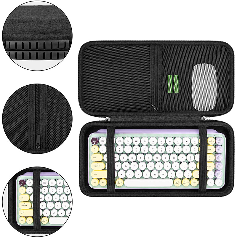 熱賣  數位收納EVA硬殼鍵盤收納包適用於75%鍵盤滑鼠收納包電競機械鍵盤包