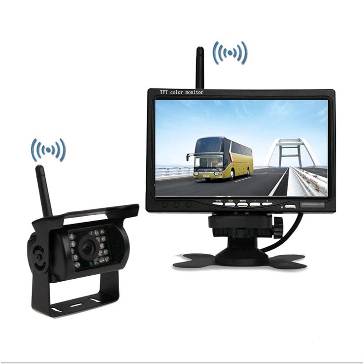 行車記錄器 高清夜視 7寸無線顯示器2.4G收發器高清貨車攝像頭顯示器 7寸無線倒車影像 全景 監控