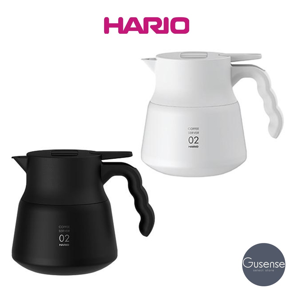 HARIO V60不鏽鋼保溫咖啡壺PLUS 600 白/黑  VHSN-60 Gusense Select 現貨