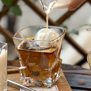 LIGHT HOMEins高顏值咖啡冷飲杯耐高溫透明玻璃簡約水杯冰拿鐵咖啡杯飲品杯#預購#要開超取請聊聊我