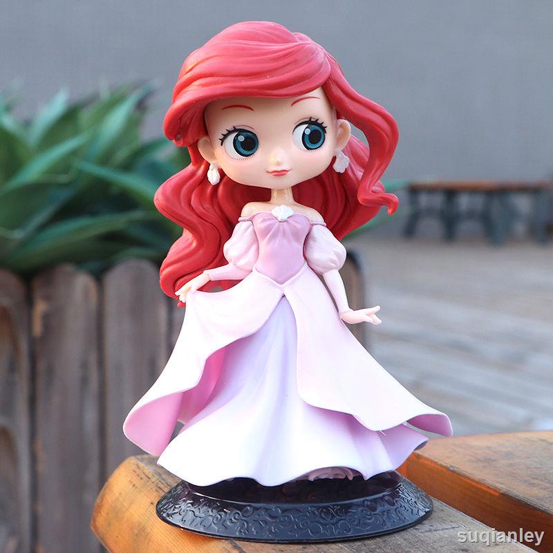 熱賣迪士尼 Q版白雪公主美人魚灰姑娘愛麗絲手辦模型蛋糕烘培裝飾擺件