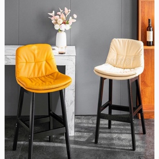 設計師椅子 簡約時尚 高腳椅凳子 家用高腳凳北歐高腳椅輕奢酒吧椅現代簡約吧臺凳子 實木吧臺椅靠背