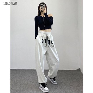 ARXO 女生長褲 秋季美式街頭hiphop街舞褲寬松休閑束腳衛褲字母爵士哈倫運動褲潮