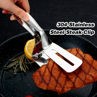 SUS304 Frying Shovel Clip 10inch Fish Steak Frying Shovel Fo