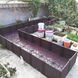 【柵欄 花架花圃圍欄】加厚陽臺種菜盆家庭特大花盆塑膠蔬菜種植箱長方形可種葡萄果樹