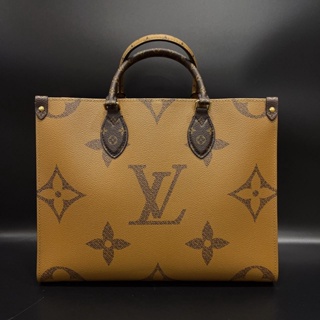 【兮顏二手】閒置品《Louis Vuitton LV 字紋雙拼色ONTHEGO 中款 二用包/肩背包/手提包》托特包
