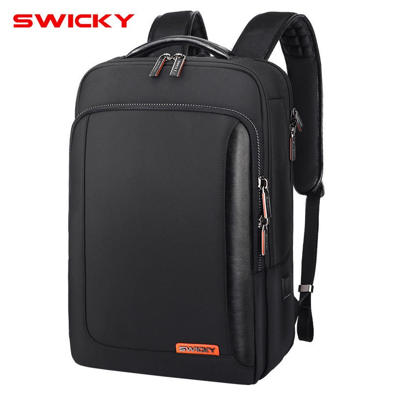 【精品】SWICKY瑞馳男士雙肩包大容量商務立體定型通勤背包都市上班電腦包