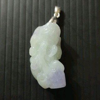 玉貴人…天然如意貔貅春彩紫翡翠玉墜 項鍊，特價.