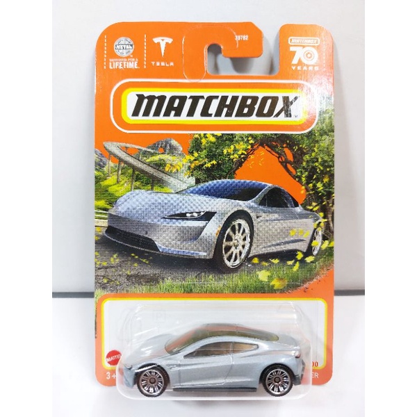 1/64 Matchbox 2022 Tesla Roadster 銀 二代 特斯拉