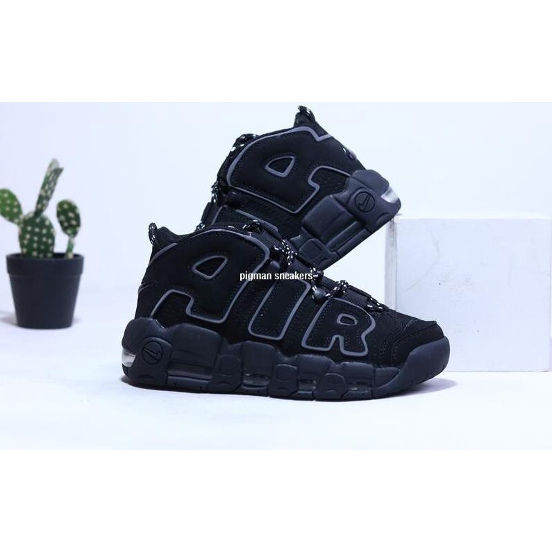 Nike Air More Uptempo 96 QS 全黑 大air 3M 皮蓬籃球鞋 414962-004