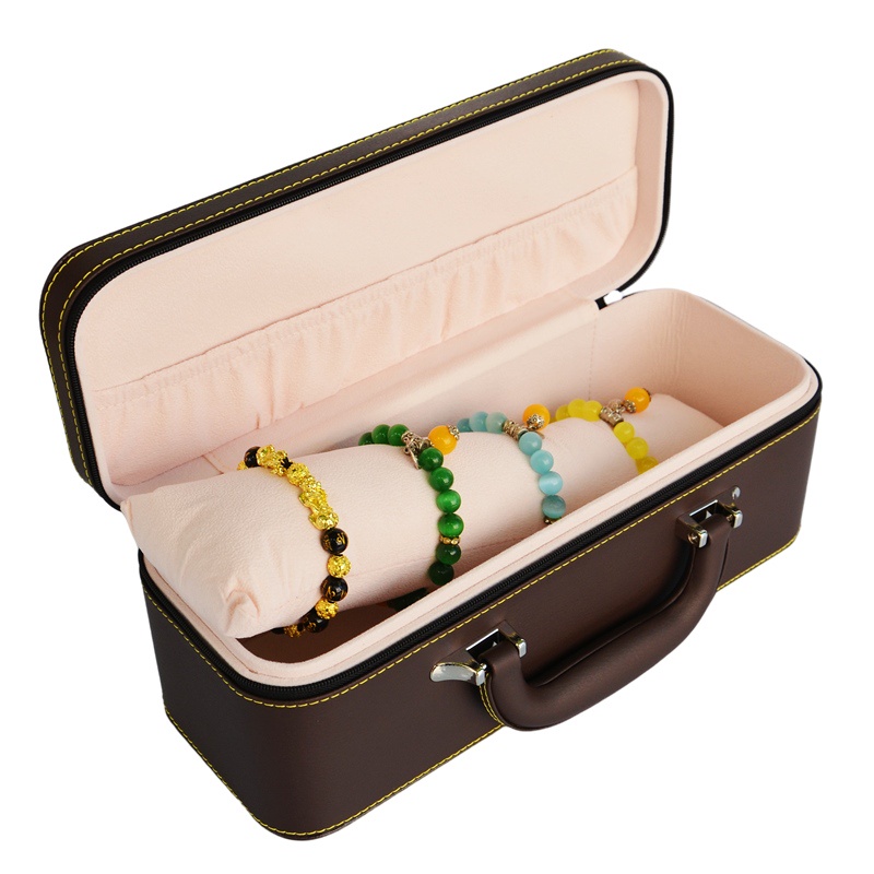 珠寶 文玩 佛珠 手鏈 手串 收納 便攜 拉鏈 皮質 首飾 盒 手提箱 送人 禮盒
